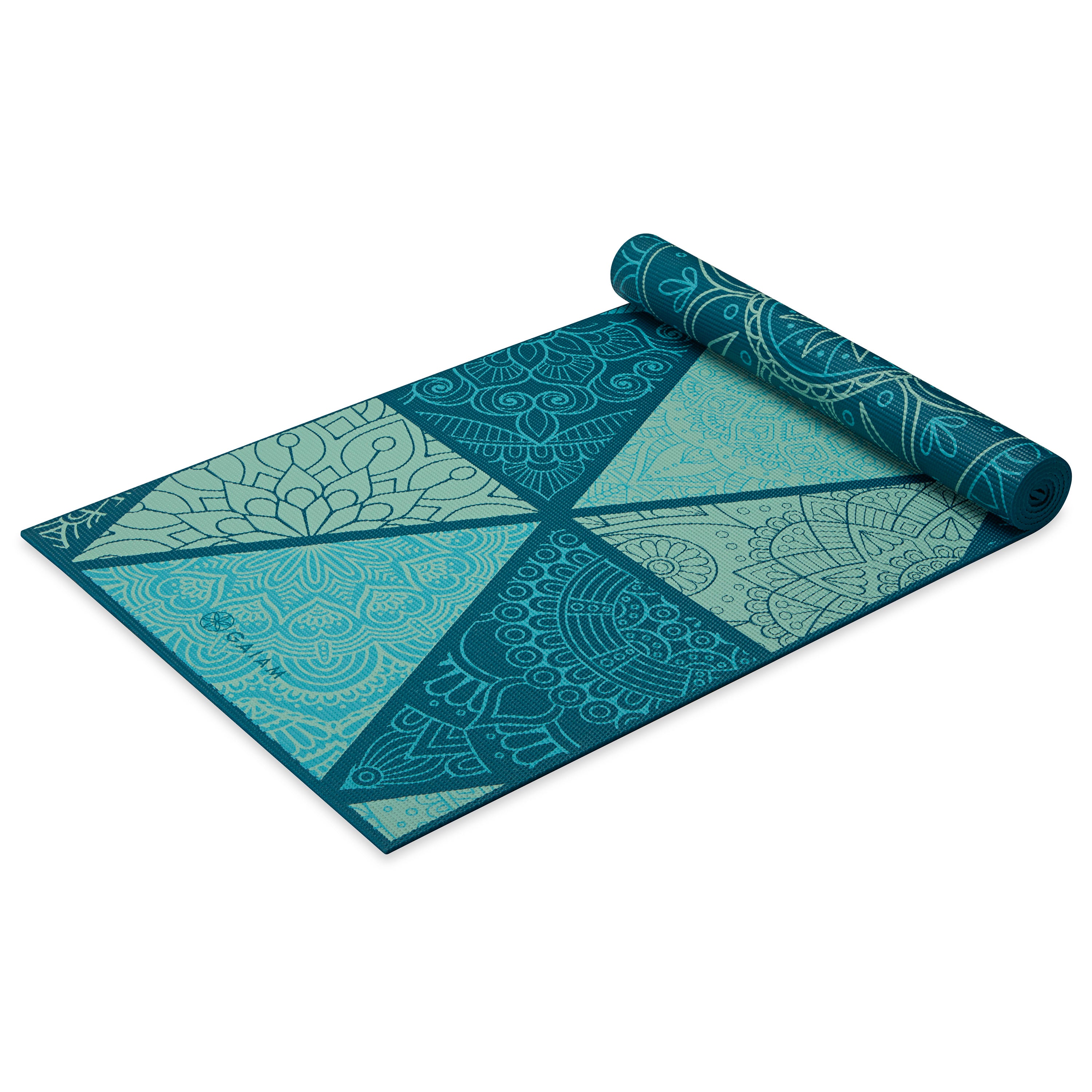 Premium Reversible Seaglass Yoga Mat (6mm) half rolled